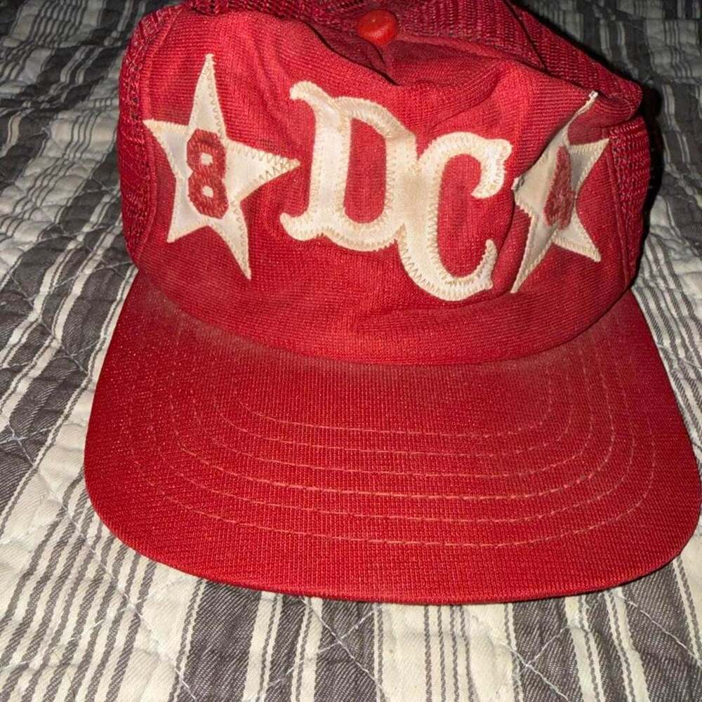 Vintage Little League Baseball Trucker Snapback Hat Red DC Logo 8 4
